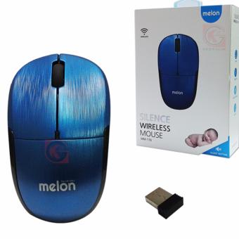 ประเทศไทย เมาส์ไร้สาย#เมาส์ไร้เสียงคลิ๊ก#เมาส์เงียบ MELON Silent MOUSE WIRELESS MM-176 สีฟ้า รับประกัน 1ปี