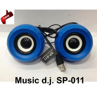 Music D.J. SP-011 Multimedia Speaker 2.0 Ch.for PC/Notebook/Mobile/MP3/4/Ipod/DVD Player ลำโพงเล็กพกพาขนาดลูกกอร์ฟจ่ายไฟผ่าน USB เหมาะสำหรับคอมพิวเตอร์/โน๊ตบุ๊ค/มือถือ/เครื่องเล่นเพลงอื่น รับประกันศูนย์ Music D.J. 1 ปี