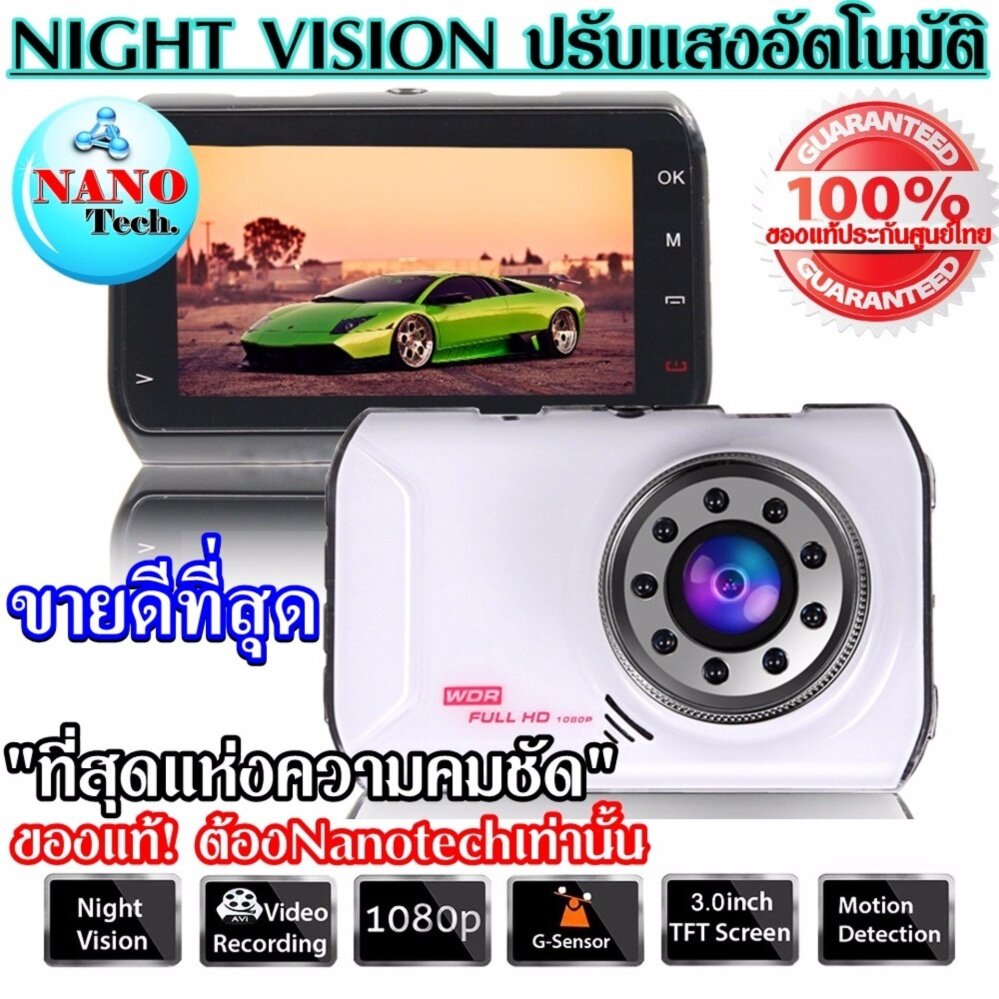 Nanotech กล้องติดรถยนต์ 2017 NTK 96223 A+grade High-Resolution 170-Degree Ultra-Wide-Angle Lens Car DVR (สีขาว) Nanotech กล้องติดรถยนต์ 2017 NTK 96223 A+grade High-Resolution 170-Degree Ultra-Wide-Angle Lens Car DVR (สีขาว)