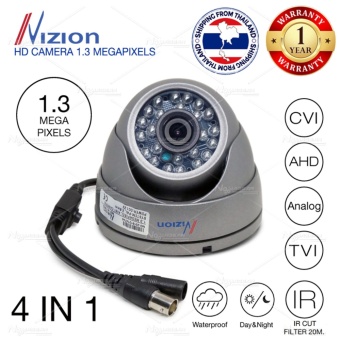 Novagear กล้องวงจรปิด CCTV Dome IR-Camera 1.3 ล้านพิเซล /  HD 720P 4in1 Analog / AHD / TVI / CVI คมชัดทั้งกลางวันและกลางคืน / Smart IR LED / IR CUT / กันน้ำได้ (สีดำ)(Black)