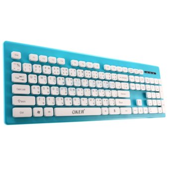 ประเทศไทย OKER USB Keyboard (KB-188) Blue