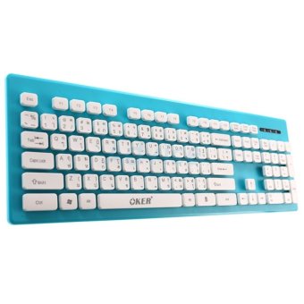 ประเทศไทย OKER USB Keyboard (KB-188) Blue