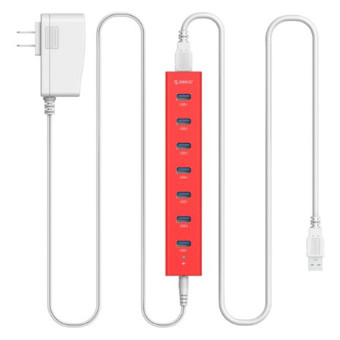 ORICO H7013-U3-AD 7-port USB3.0 Super Speed Hub Red - Intl ORICO H7013-U3-AD 7-port USB3.0 Super Speed Hub Red - Intl