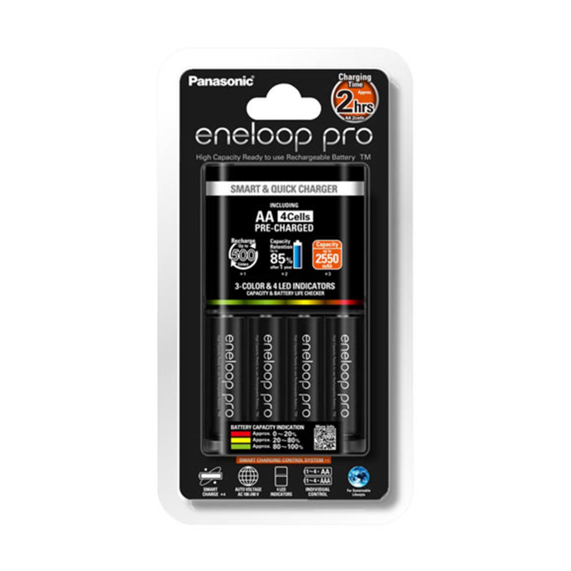 เครื่องชาร์จถ่าน Panasonic Eneloop Pro - Quick Charger (2 ชั่วโมง) พร้อม ถ่าน AAx4 เครื่องชาร์จถ่าน Panasonic Eneloop Pro - Quick Charger (2 ชั่วโมง) พร้อม ถ่าน AAx4