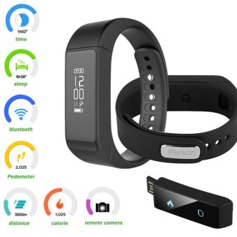 Person นาฬิกาสุขภาพอัจฉริยะ ติดตามกิจกรรม Bluetooth Smart WristbandWatch รุ่น I5 Plus Activity Tracker (Black)