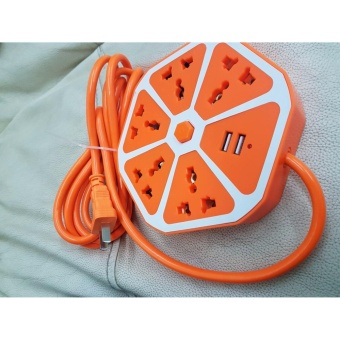 RAYPALรางปลั๊กไฟ 5 ช่อง รูปผลไม้ พร้อมช่องเสียบ USB 2 ช่อง พร้อมสวิทปิดเปิด