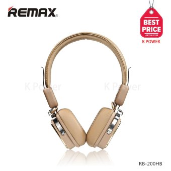 Remax หูฟังบูลทูธ แบบครอบหู HIFI Wireless Bluetooth Headphone รองรับ iOS และ Android รุ่น RM-200HB (สีครีมน้ำตาล)