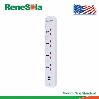 ReneSola รางปลั๊กไฟ ปลั๊กพ่วง4ช่อง แยกสวิตซ์ควบคุม พร้อม USB2ช่อง สายไฟยาว3เมตร รุ่น SS-105U/WH (สีขาว) ReneSola รางปลั๊กไฟ ปลั๊กพ่วง4ช่อง แยกสวิตซ์ควบคุม พร้อม USB2ช่อง สายไฟยาว3เมตร รุ่น SS-105U/WH (สีขาว)