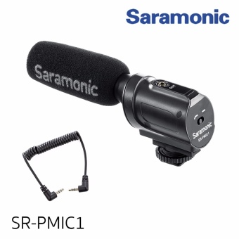 Saramonic SR-PMIC1 Super-Cardioid Unidirectional Condenser Microphone with Integrated Shockmount, Low-Cut Filter   Battery-Free Operation for DSLR Cameras   Camcorders