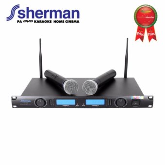 Sherman ไมร์โครโฟนไร้สาย ไมค์ลอยคู่ UHF(ความถี่ต่ำ) จอแสดงผลแบบ VFD display
