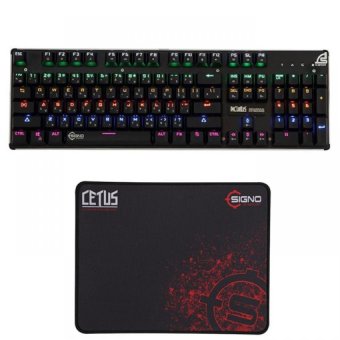 2561 Signo E-Sport คีย์บอร์ดเกมมิ่ง Blue Mechanical Switches รุ่น KB-789 - (สีดำ) + แผ่นรองเมาส์ Signo รุ่น MT310 Speed Edition