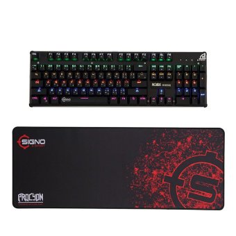 ซื้อ/ขาย Signo E-Sport คีย์บอร์ดเกมมิ่ง Blue Mechanical Switches รุ่น KB-789 (สีดำ) แถมฟรี แผ่นรองเมาส์ Signo รุ่น MT312 Speed Editio