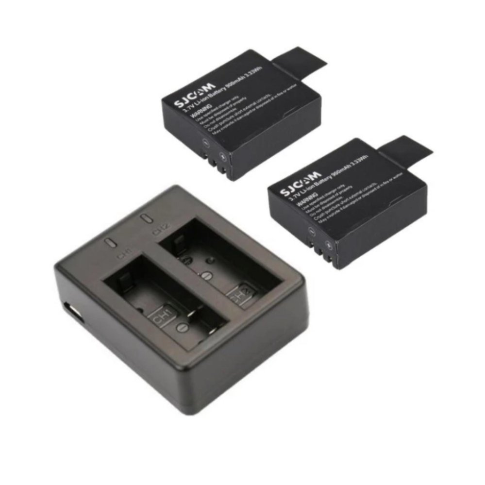 SJCAM Dual Charger and 2 Extra Battery for SJCAM SJ4000 SJ5000 -Black SJCAM Dual Charger and 2 Extra Battery for SJCAM SJ4000 SJ5000 -Black