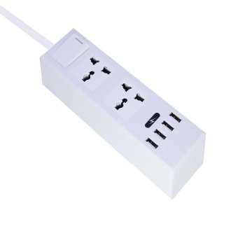 Super Power ปลั๊กไฟ 2 เต้าเสียบ + 4 USB รุ่น LK-USB 4+2 - สีขาว