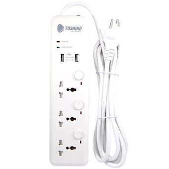 Toshino Plug 3 Way 2 USB Cable 3M.(White)