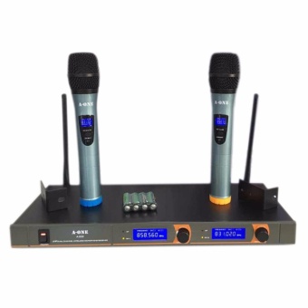 ไมโครโฟนไร้สาย/ไมค์ลอยคู่ UHF ประชุม ร้องเพลง พูด WIRELESS Microphone รุ่น A-ONE A-222