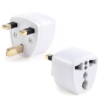 Universal Expert Universal US AU EU to UK AC Power Plug Travel Wall Converter Cord Adapter (สีขาว)