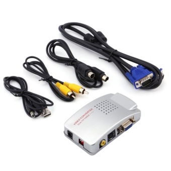 2561 Universal PC Converter Box VGA to TV AV RCA Signal Adapter Converter Video Switch Box Composite Supports NTSC PAL