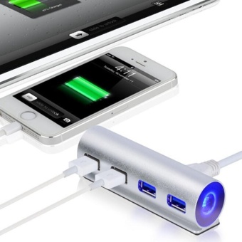 USB3.0 HUB 4 Ports Aluminum High Speed For Macbook Pro Mac PCLaptop - intl USB3.0 HUB 4 Ports Aluminum High Speed For Macbook Pro Mac PCLaptop - intl
