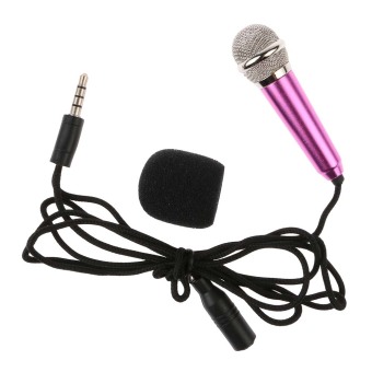 Vanker 3.5mm Mini Stereo Studio Speech Microphone Mic Recording For iPhone PC Laptop(peach)