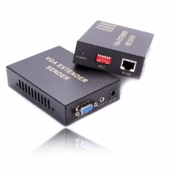 ตัวแปลงสัญญาณ VGA extender 30OM ต่อผ่านสายlan with Audio black ตัวแปลงสัญญาณ VGA extender 30OM ต่อผ่านสายlan with Audio black