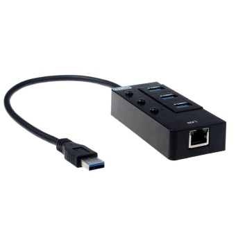 รีวิวพันทิป With 3 Port Hub USB 3.0 to RJ45 Lan Card Gigabit Ethernet NetworkCable - intl โปรโมชั่นพิเศษ With 3 Port Hub USB 3.0 to RJ45 Lan Card Gigabit Ethernet NetworkCable - intl