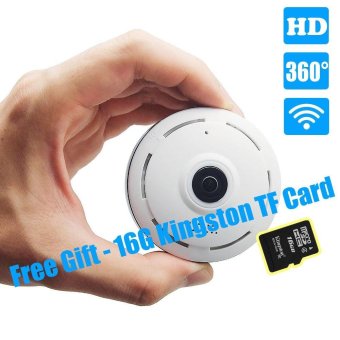 With Free 16G TF Card Panoramic WiFi HD 1080P Home Business Security IP Camera with Real Time 32ft Night View 360 Degree Coverage Without Any Blind Spot - intl