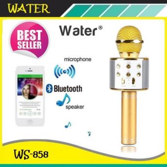 Wster Wireless Microphone HIFI Speaker WS-858 เครื่องเล่นคาราโอเกะ บลูทูธ ไร้สาย ไมโครโฟนคอนเดนเซอร์ ลำโพง ในตัวเดียว (สีดำ)