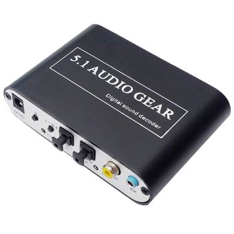 Yika DTS/AC3 Digital Audio Decoder To Analog 5.1 2.1 Channel StereoOptical Coaxial EU Plug (Black)