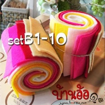 ผ้าสักหลาดเนื้อนิ่ม 10สี 10 ชิ้น ไล่เฉดสี จาก B01 - B10 ขนาดชิ้นละ 6x14 เซนติเมตร ผ้าสักหลาดเนื้อนิ่ม 10สี 10 ชิ้น ไล่เฉดสี จาก B01 - B10 ขนาดชิ้นละ 6x14 เซนติเมตร