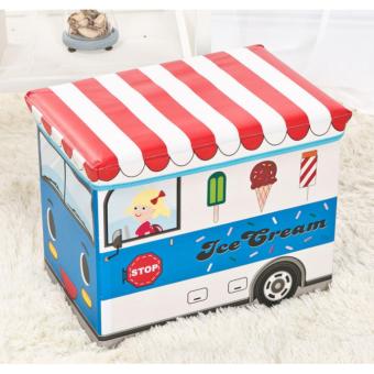 กล่องเก็บของเล่นรูปรถ 2 in 1 กล่องเก็บของ ใช้เป็นเก้าอี้ได้ (รูปรถไอศครีมสีฟ้า) กล่องเก็บของเล่นรูปรถ 2 in 1 กล่องเก็บของ ใช้เป็นเก้าอี้ได้ (รูปรถไอศครีมสีฟ้า)
