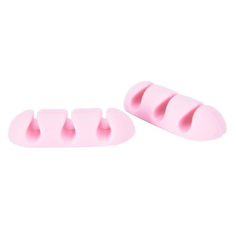2PCS/Set High quality Cable Organizer Wire Storage Silicon ChargerCable Holder Clips Pink - intl