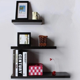 ต้องการขายด่วน 3 Pack 40+50+60cm DIY Wooden Sky Floating Wall Shelves (Black) เสนอราคา 3 Pack 40+50+60cm DIY Wooden Sky Floating Wall Shelves (Black)