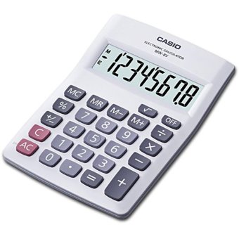 Casio เครื่องคิดเลข ตั้งโต๊ะ รุ่น MW 8V WE  White 