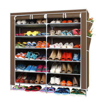 ETC ชั้นวางรองเท้า ตู้เก็บรองเท้า ตู้ใส่รองเท้า 6 ชั้น Shoes Rack จำนวน 42 คู่ สีน้ำตาล