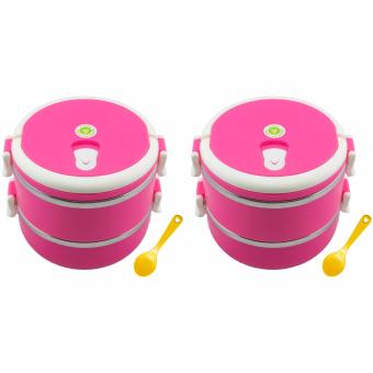 Getservice ปิ่นโต 2 ชั้น Pinto ปิ่นโตเก็บความร้อน Lunch Box ( ชมพู ) แถมฟรี! ช้อนพลาสติก สีเหลือง - Set 2 ชิ้น Getservice ปิ่นโต 2 ชั้น Pinto ปิ่นโตเก็บความร้อน Lunch Box ( ชมพู ) แถมฟรี! ช้อนพลาสติก สีเหลือง - Set 2 ชิ้น