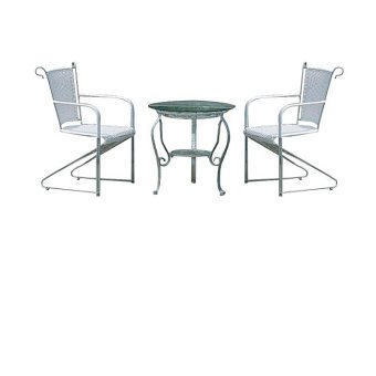 Intrend Design ชุดรับแขกสนาม 2ที่นั่งพร้อมโต๊ะกลางกระจก รุ่น แซมโปบี (โลหะ/หวายเทียมสีขาว ) Intrend Design ชุดรับแขกสนาม 2ที่นั่งพร้อมโต๊ะกลางกระจก รุ่น แซมโปบี (โลหะ/หวายเทียมสีขาว )