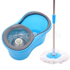 Jumper Kids modern Spin Mop ถังปั่นไม้ม๊อบสแตนเลส แถมผ้าม๊อบ 2 ผืน JMS (สีฟ้า)