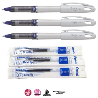 ต้องการขายด่วน Pentel ปากกาเจล สีน้ำเงิน รุ่น Tradio ขนาด 0.7มม. 3 ด้ามพร้อมไส้ปากกาสำหรับเปลี่ยน 3 ชุด ลดราคา Pentel ปากกาเจล สีน้ำเงิน รุ่น Tradio ขนาด 0.7มม. 3 ด้ามพร้อมไส้ปากกาสำหรับเปลี่ยน 3 ชุด