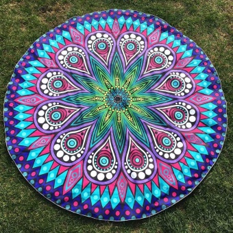Round Printing Hippie Tapestry Beach Picnic Throw Yoga Mat Towel Blanket Foxloom - intl Round Printing Hippie Tapestry Beach Picnic Throw Yoga Mat Towel Blanket Foxloom - intl