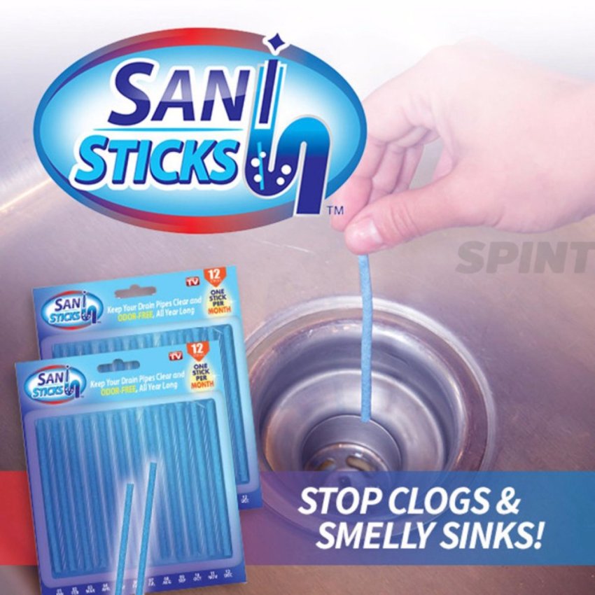 Sani Sticks อุปกรณ์แก้ท่ออุดตัน แท่งทำความสะอาดท่อน้ำ ใช้งานได้อย่างง่าย - สีน้ำเงิน Sani Sticks อุปกรณ์แก้ท่ออุดตัน แท่งทำความสะอาดท่อน้ำ ใช้งานได้อย่างง่าย - สีน้ำเงิน