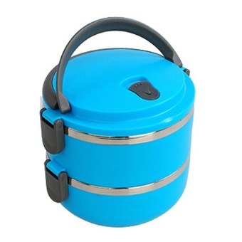 Tmall Circular Stainless Steel Lunch Box ปิ่นโตสูญญากาศ ทรงกลมสองชั้น (Blue) Tmall Circular Stainless Steel Lunch Box ปิ่นโตสูญญากาศ ทรงกลมสองชั้น (Blue)