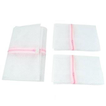 uiuinon Delicate Laundry Wash Mesh Bags Zipped Sweater Bag (L,PinkAnd White)