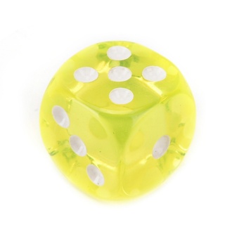 10pcs Square Transparent Dice Acrylic Craps Casino Bar Toy Game14mm yellow - intl