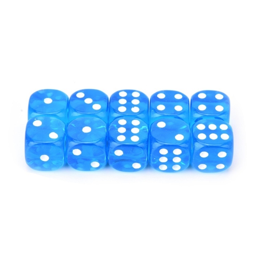 ดูภาพ 10pcs/Lot 13mm Clear Colorful Digital Dice Six Sided Spot Dice High Quality Game Tools Blue - intl เพิ่มเติม 10pcs/Lot 13mm Clear Colorful Digital Dice Six Sided Spot Dice High Quality Game Tools Blue - intl