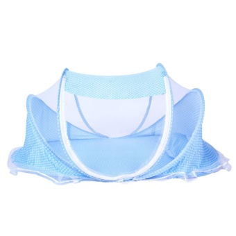 Folding Baby Mosquito Net with Pillow (Blue) - intl