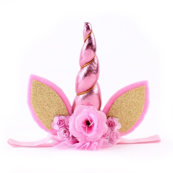 Party Hair Band Hair Band with Gold Angle Animal Flower MeshHeadband Pink - intl Party Hair Band Hair Band with Gold Angle Animal Flower MeshHeadband Pink - intl