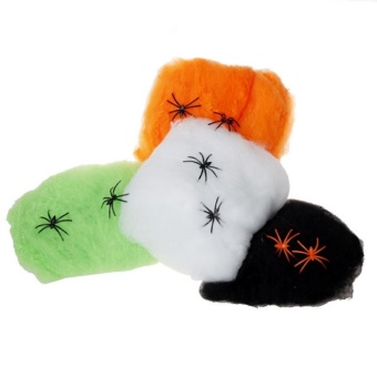 Spider Web Stretchable Spiderweb Cobweb Party Decoration ForHalloween Prop White - intl