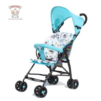 Thaiken รถเข็นเด็กพับได้เบาะนุ่มสองชั้น Foldable Mini Baby Stroller (Blue) 5906