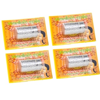 ยาดมส้มมือจรุงจิตแผง (4 หลอด)/Jarungjit Herbal Inhaler Blister Pack(4 Units)/泰国皇家锡罐纯草鼻通 胶囊片装 ยาดมส้มมือจรุงจิตแผง (4 หลอด)/Jarungjit Herbal Inhaler Blister Pack(4 Units)/泰国皇家锡罐纯草鼻通 胶囊片装